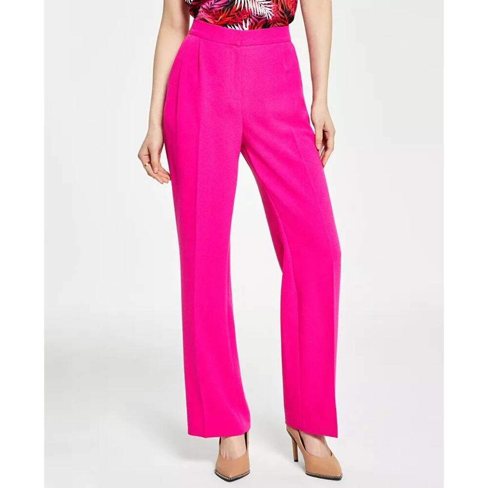 Bar III Womens 24W Fuchsia High Rise Crepe Dress Pants NWT